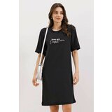 Bigdart 2452 Printed Oversize Knitted Dress - Black Cene