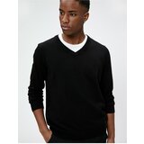 Koton Basic Sweater V-Neck Knitwear Slim Fit Long Sleeve Cene