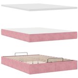  Otomanski krevet s madracem ružičasti 140x190 cm baršunasti | shoptok.hr