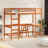  Krevet na kat s radnim stolom voštano smeđi 90x190 cm borovina | shoptok.hr