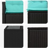  Set sofe 8 kom. Crna i Plava Poli Rattan i čelik | shoptok.hr