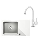 Quadron set pomivalno korito hugh 111 in armatura naomi - bela | Shoptok.si