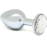 Rimba XS - prozirni kamen, metalni analni dildo (srebrni) | shoptok.hr