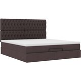 vidaXL Otomanski posteljni okvir z vzmetnico temno rjava 180x200 cm | Shoptok.si
