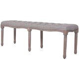  Klupa od tkanine i masivnog drva 150 x 40 x 48 cm tamnosiva | shoptok.hr