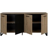 Livetastic Široka Komoda Craft, Črna, Barva Hrasta | Shoptok.si