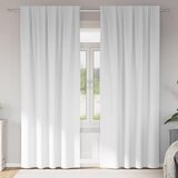 vidaXL Zavjese sa zavjesama 2 pcs Svijetla bijela Poliester u
