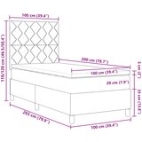  s opruga kutije s LED trakama Plava 100 x 200 cm tkanina | shoptok.hr