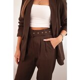 Kesi Włoski Elegant suit set with jacket and trousers brown | shoptok.hr