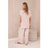 Kesi Włoski Set with necklace blouse + pants beige | shoptok.hr