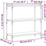  Regal za knjige s 3 razine boja hrasta 80 x 30 x 86 cm drveni | shoptok.hr