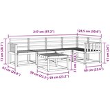  Set vanjskih sofa 6 kom. Bijela Čvrsto drvo akacije | shoptok.hr