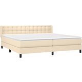  Krevet s oprugama i madracem krem 200 x 200 cm od tkanine | shoptok.hr