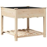  Vrtna saksija s policom Bež 90 x 90 x 76,5 cm Čvrsto drvo jele | shoptok.hr