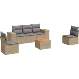 vidaXL 6-dijelni set vrtnih sofa s jastucima bež od poliratana | shoptok.hr