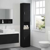 vidaXL Kupaonski ormar Crna 37 x 31.5 x 203 cm Konstruirano drvo | shoptok.hr