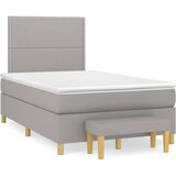  Box spring postelja z vzmetnico svetlo siva 120x200 cm blago, (20724050) | Shoptok.si