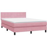 Box Spring krevet s madracem i LED ružičasti 140x220 cm baršun | shoptok.hr