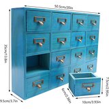 Bymaocar Shranjevalna omara, 16 predalni dizajn, eleganten les in kovinska konstrukcija, modra, (5000165760) | Shoptok.si