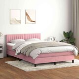  Box Spring krevet s madracem ružičasti 160x220 cm baršun | shoptok.hr