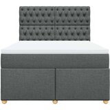 vidaXL Box spring postelja z vzmetnico temno siva 160x200 cm blago | Shoptok.si