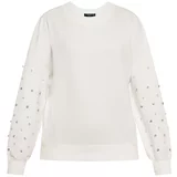 faina Sweater majica srebro / bijela / biserno bijela