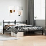 Maison Chic Kovinski Posteljni okvir - Dvoposteljna postelja - Zakonska postelja z vzglavjem črn 183x213 cm, (21692532) | Shoptok.si