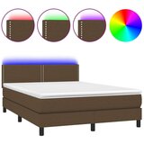 Box spring s madracem LED tamnosmeđi 140x200 cm tkanina | shoptok.hr