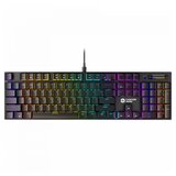 Canyon Cometstrike GK-55, 104keys Mechanical keyboard, 50million times life, GTMX red switch, RGB backlight, 18 modes, 1.8m PVC cable, metal material + ABS, US layout, size: 436*126*26.6mm, weight:820g, black cene