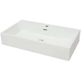  Umivalnik z odprtino za armaturo bela keramika 76x42,5x14,5 cm | Shoptok.si