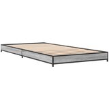 vidaXL Posteljni okvir siva sonoma 90x200 cm inženirski les in kovina, (21128488) Cene