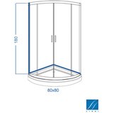 Linni classic tuš kabina polukružna - R80x180 cm | ePonuda.com