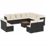  The Living Store Vrtna sedežna garnitura 13-delna z blazinami črn poli ratan - Vrtna Sedežna Garniture, (21452519) | Shoptok.si