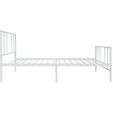  Metalni okvir kreveta uzglavlje i podnožje bijeli 100x200 cm | shoptok.hr