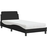 vidaXL Postelja z vzmetnico črna 90x190 cm blago | Shoptok.si