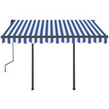  Avtomatsko zložljiva tenda s stebrički 3,5x2,5 m modra in bela, (20728837) | Shoptok.si