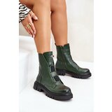 Boto PE2 Warm Women’s Worker Boots with Zipper Eco Leather Green Mailyra | shoptok.hr