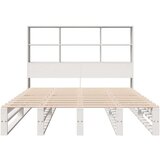 vidaXL Krevet s regalom za knjige bez madraca bijeli 140x190cm od drva | shoptok.hr