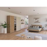 Boxxx POSTELJNA GARNITURA 160 cm x 200 cm , kovina, leseni material barve šampanjca, temno siva, hrast artisan | Shoptok.si