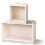Lego Komplet 2 otroških belih stenskih polic iz kock LEGO® Cene