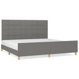 vidaXL Posteljni okvir z vzglavjem temno siv 200x200 cm blago, (20788491) Cene