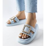 Gemre Blue Fusberta flip-flops with rhinestones | Shoptok.si