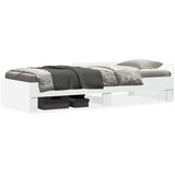 vidaXL Posteljni okvir bel 75x190 cm inženirski les | Shoptok.si