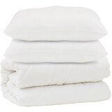 vidaXL Odeja z blazino 3 pcs Bela Mikrofibra, (5000147581) | Shoptok.si