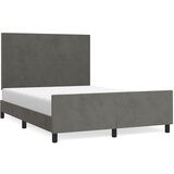 The Living Store Posteljni okvir z vzglavjem temno siv 140x190 cm žamet - Posteljni Okvir Z Vzglavjem, (21490395) | Shoptok.si