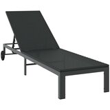 vidaXL Crna Poliratan 200 x 54 x 27 cm Ergonomska Sklopiva ležaljka | shoptok.hr