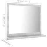  Kupaonsko ogledalo boja betona 40x10 5x37 cm konstruirano drvo | shoptok.hr