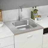  Kuhinjski sudoper s cjedilom srebrni 600 x 600 x 155 mm čelični | shoptok.hr