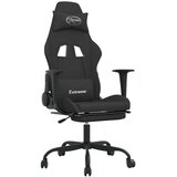 vidaXL Gaming stol z oporo za noge črno blago | Shoptok.si