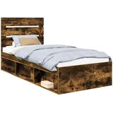  Krevetna konstrukcija s uzglavljem Dimljeni hrast 75 x 190 cm | shoptok.hr
